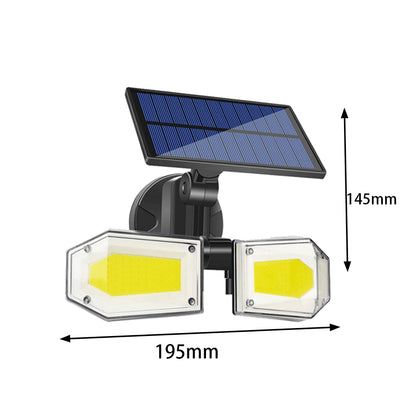 Solar Power LED Sensor Light Motion Activated Outdoor 2400mAh 3 Modes Lighting Dual