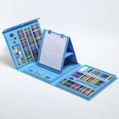 208PCS Kids Art Set Box Case Paint Draw Drawing Board Colour Pencils Pastels Artist Kit