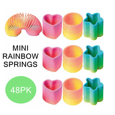 48PCS Mini Rainbow Spring Shapes Assorted Shaped Slinky Springs Colourful Party Favors