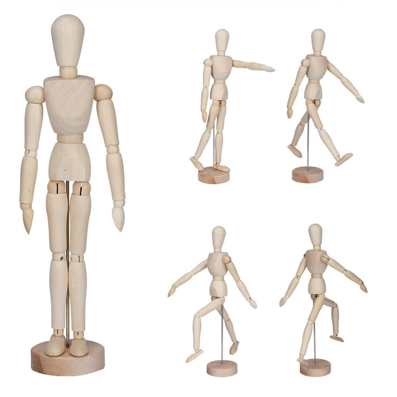 Artist 12” Wooden Manikin Mannequin Movable Adjustable Model Drawing Sketch 30cm