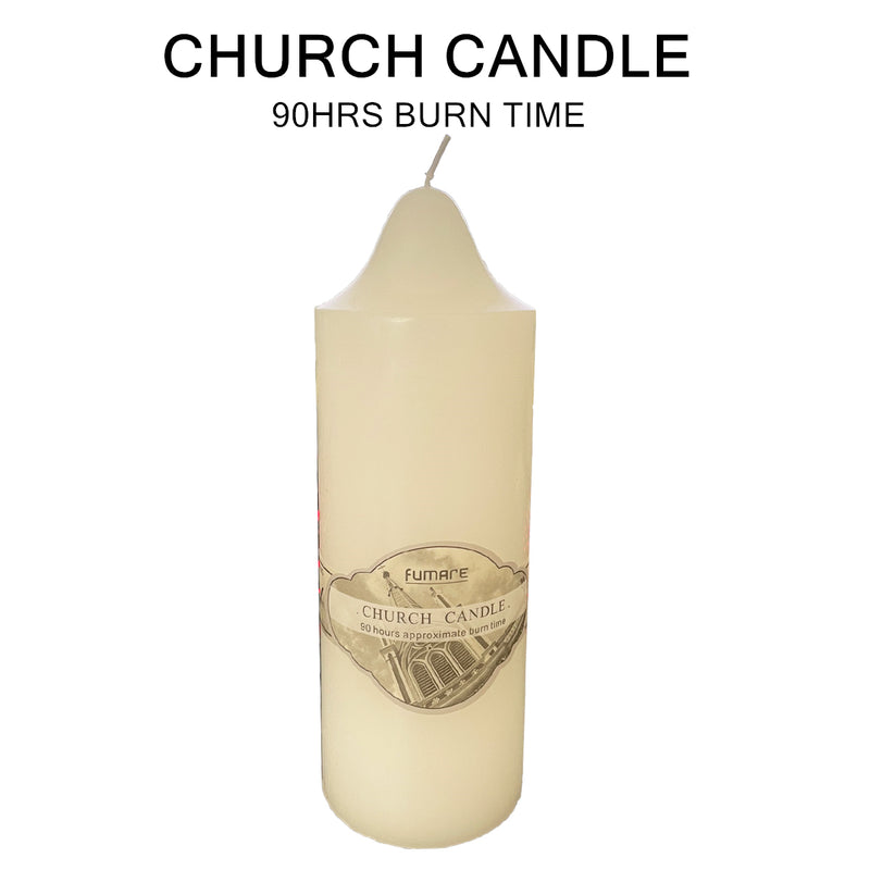 90 Hours Church Candle White Unscented Wax Pillar Candles Wedding Home Décor