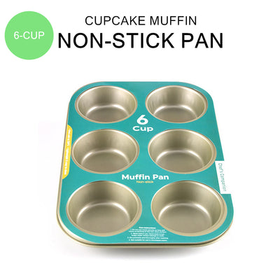 6 Cup Muffin Cupcake Pan Tray Tin Cake Non-Stick Baking Bakeware Dish Cookie