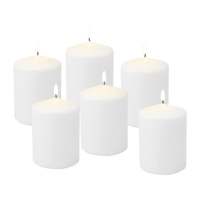 6 x Pillar Candle White Unscented Candles Wedding Party Event Home Décor Restaurant