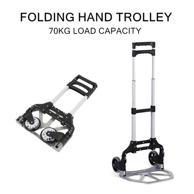 Portable Folding Hand Trolley Foldable Truck Luggage Cart Heavy Duty Load Wheels 70kg