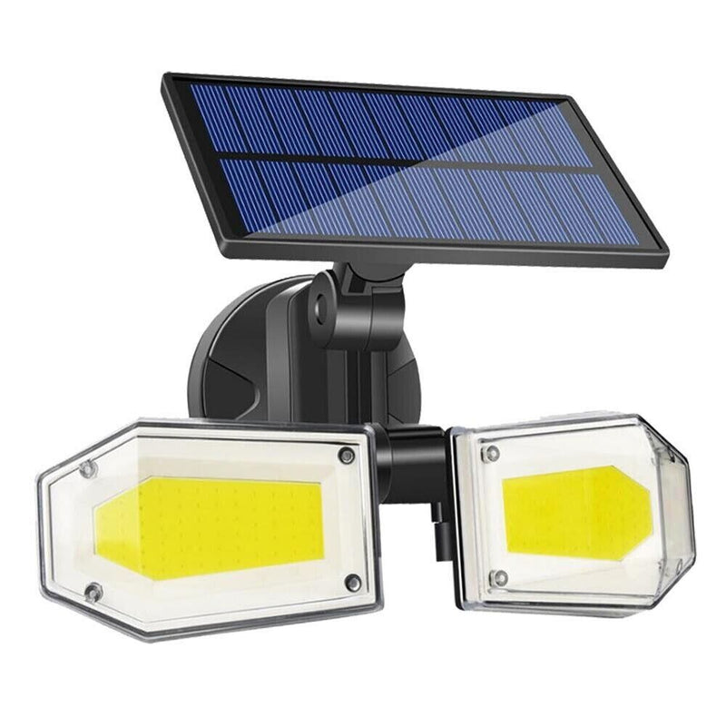 Solar Power LED Sensor Light Motion Activated Outdoor 2400mAh 3 Modes Lighting Dual